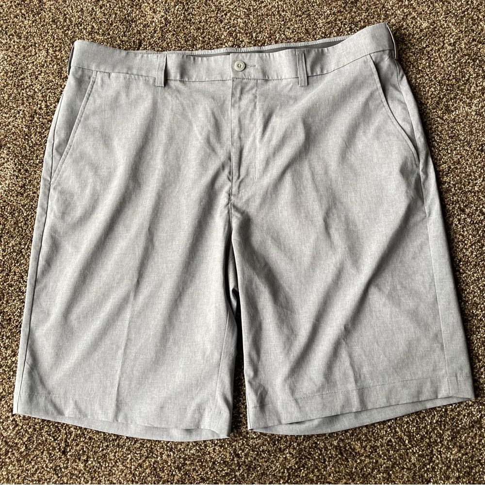 Mens Grand Slam 360 Motion Flow Heather Grey Golf Shorts Size 38 Flexible Waist